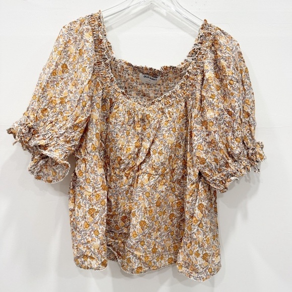 Old Navy Short Sleeve Balloon Sleeve Square Neck Floral Top Size XXL - Picture 1 of 6